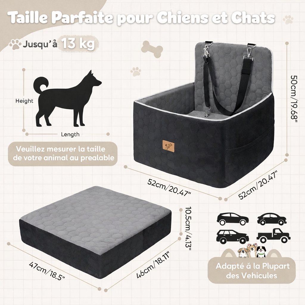 Le Copilote — siège auto pour chien — vue 3